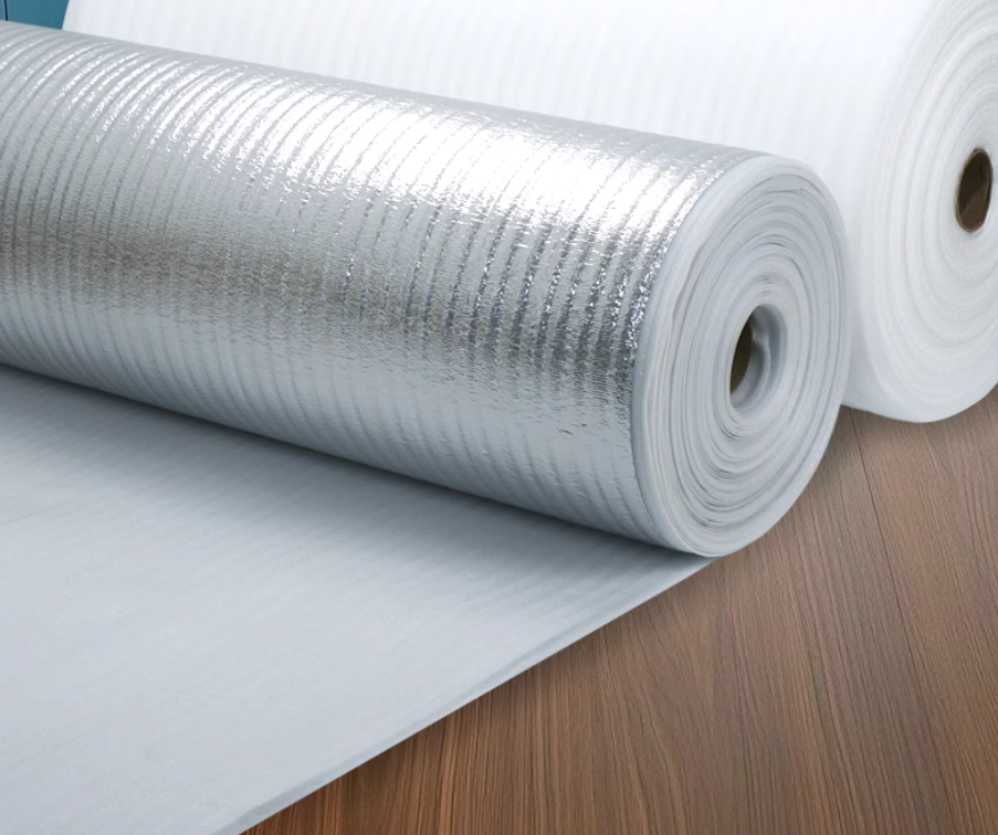 Pearl cotton coated with aluminum film